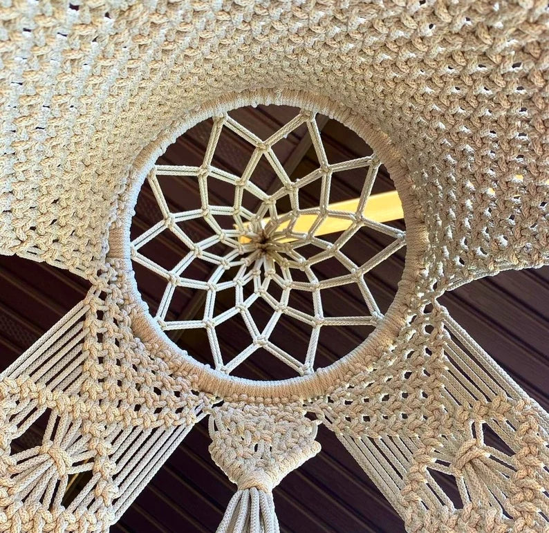 Macrame Swing For Adults In White 35 inches - Leechoo